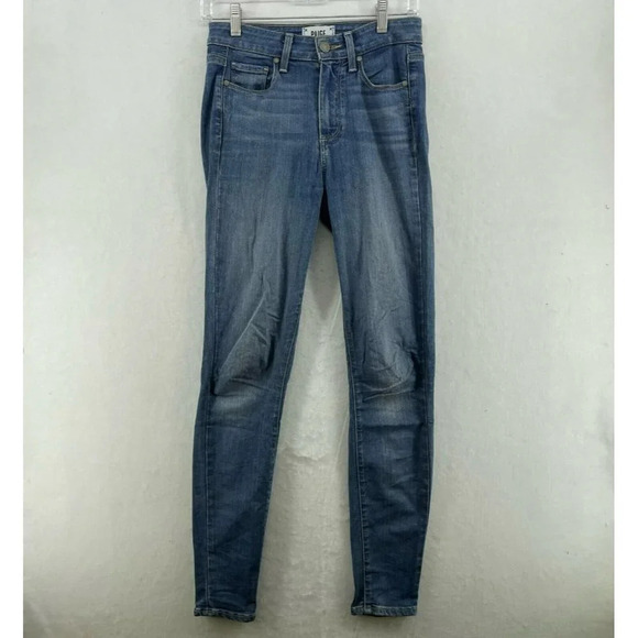 Paige Ankle Skinny Jeans Women's Sz 25 Blue Mid-Rise Medium Wash Stretch Denim - Picture 1 of 12